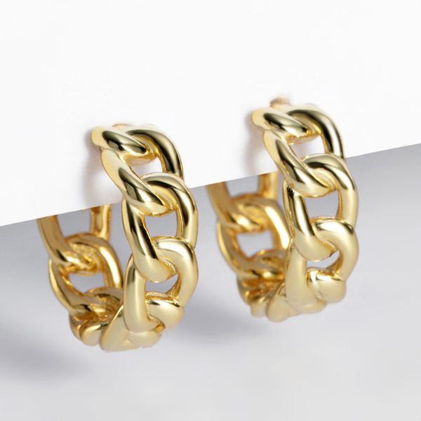 rock punk hip hop style link chain hoop gold color female 925 sterling silver earrings ear pierced huggie bijoux, Black
rock punk hip hop style link chain hoop gold color female 925 sterling silver earrings ear pierced huggie bijoux, Black