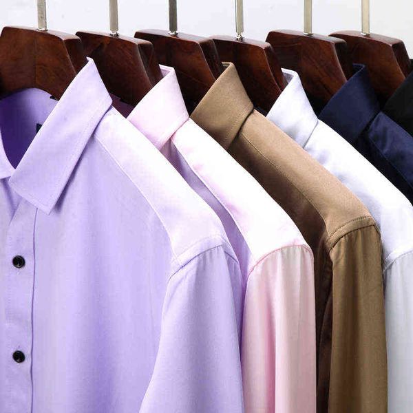 anti-wrinkle no-ironing elasticity slim fit men dress casual long sleeved shirt white black blue red male social formal shirts w220216
anti-wrinkle no-ironing elasticity slim fit men dress casual long sleeved shirt white black blue red male social formal shirts w220216