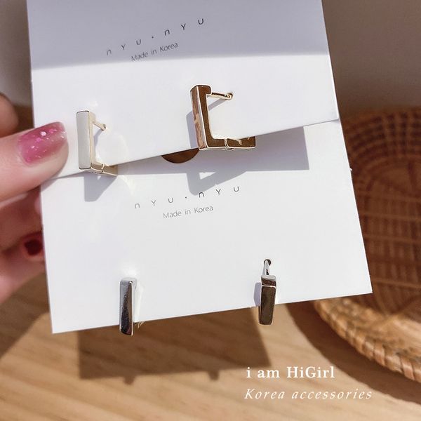 fashion real gold plating 925 silver needle fashion trend simple earrings japanese and korean creative design geometric ear ring petite earr, Golden 
fashion real gold plating 925 silver needle fashion trend simple earrings japanese and korean creative design geometric ear ring petite earr, Golden