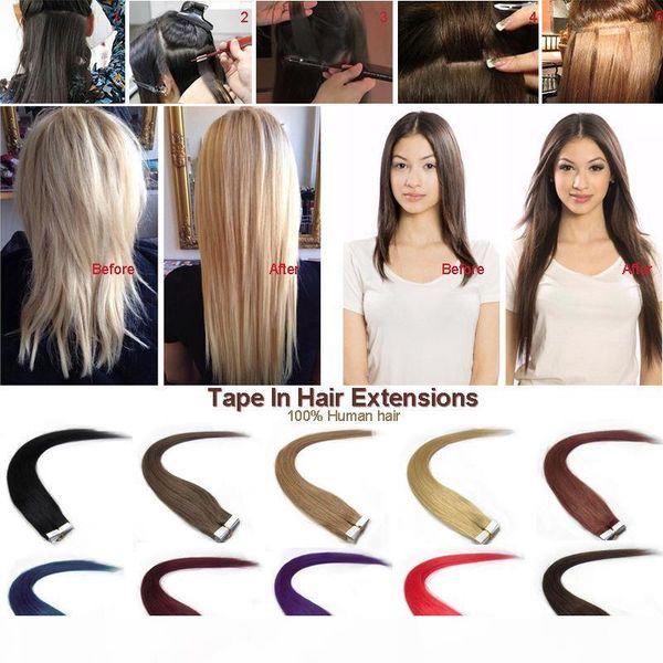 brazilian straight tape in hair extensions virgin hair 20pcs pu skin weft unprocessed human hair weaves, Black
brazilian straight tape in hair extensions virgin hair 20pcs pu skin weft unprocessed human hair weaves, Black
