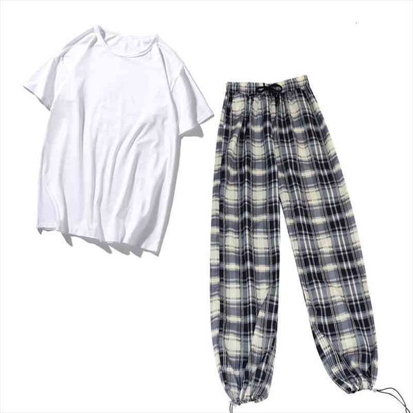 wide leg pants plus size sets womens summer tees all-match teens streetwear ins trendy harajuku plaid tracksuit womens trouser, White
wide leg pants plus size sets womens summer tees all-match teens streetwear ins trendy harajuku plaid tracksuit womens trouser, White