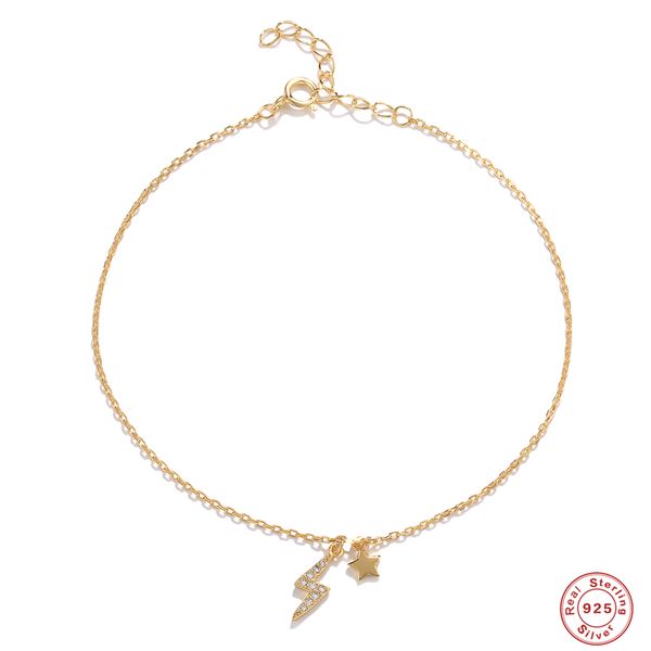 gs 925 sterling silver bohemia zircons star lightning bolt charms chain anklets for women foot accessory beach ankle bracelet, Red;blue
gs 925 sterling silver bohemia zircons star lightning bolt charms chain anklets for women foot accessory beach ankle bracelet, Red;blue