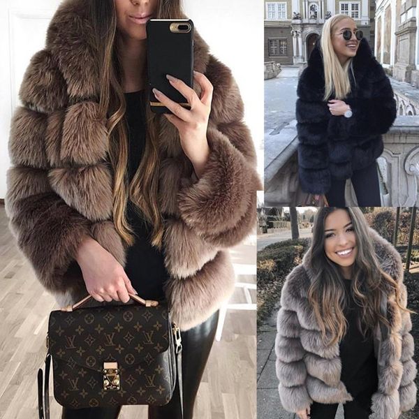 jrnnorv 2018 new winter coat women faux fur coat plus size women stand collar long sleeve faux fur winter outerwear ba05661, Black
jrnnorv 2018 new winter coat women faux fur coat plus size women stand collar long sleeve faux fur winter outerwear ba05661, Black