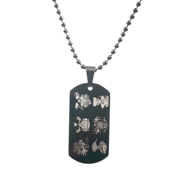 black dog tag pendant with icp twiztid carnival of carnage charm ringmaster riddlebox charms stainless steel necklace 24'', Silver
black dog tag pendant with icp twiztid carnival of carnage charm ringmaster riddlebox charms stainless steel necklace 24'', Silver