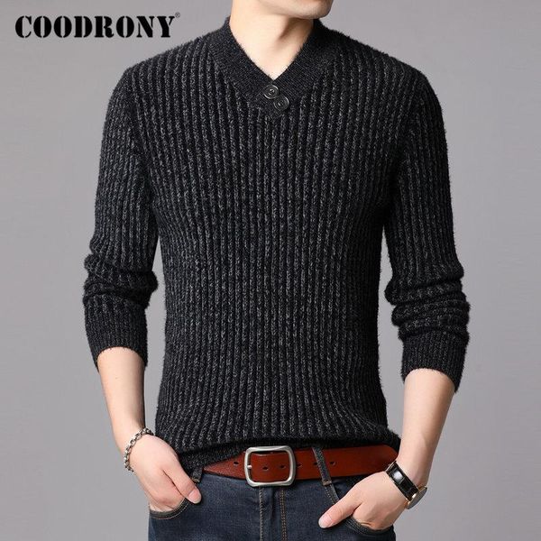 coodrony brand winter sweater men casual button v-neck pull homme thick warm cotton pullover men clothes jersey hombre 91123, White;black
coodrony brand winter sweater men casual button v-neck pull homme thick warm cotton pullover men clothes jersey hombre 91123, White;black
