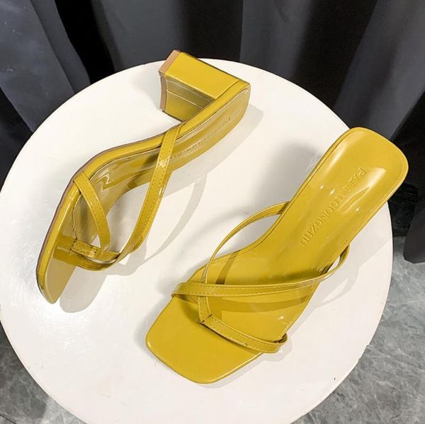 slippers 2021 brand women slipper summer outdoor sandal slip on flip flop ladies square with high heels slides elegant shoes, Black 
slippers 2021 brand women slipper summer outdoor sandal slip on flip flop ladies square with high heels slides elegant shoes, Black