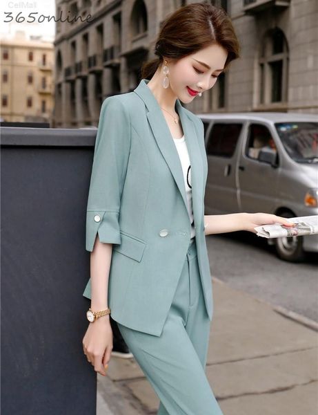 styles spring summer half sleeve women business suits with pencil pants and jackets coat professional blazers pantsuits, White
styles spring summer half sleeve women business suits with pencil pants and jackets coat professional blazers pantsuits, White