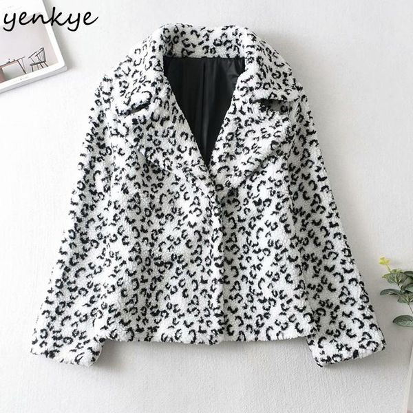 yenkye fashion women lambswool leopard jacket female long sleeve lapel collar plus size outerwear winter coat chaqueta, Black;brown
yenkye fashion women lambswool leopard jacket female long sleeve lapel collar plus size outerwear winter coat chaqueta, Black;brown