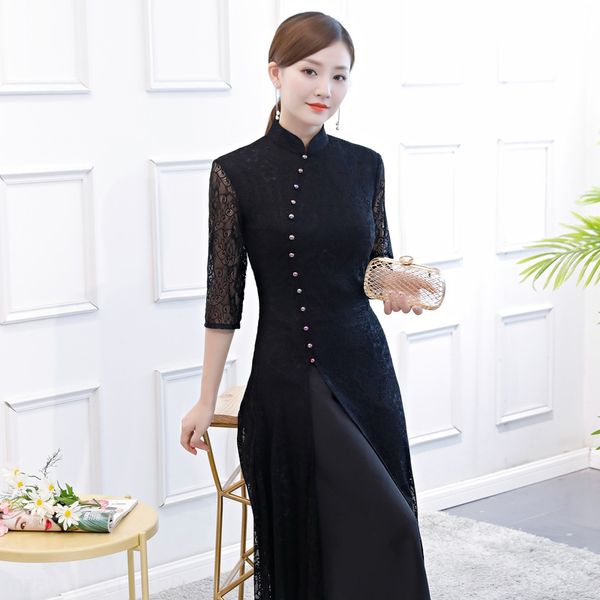 new medium sleeve girl dresswomen's self-cultivationdaily improvement long skirt and fashion new medium sleeve lace girl cheongsam dres, Black;gray
new medium sleeve girl dresswomen's self-cultivationdaily improvement long skirt and fashion new medium sleeve lace girl cheongsam dres, Black;gray