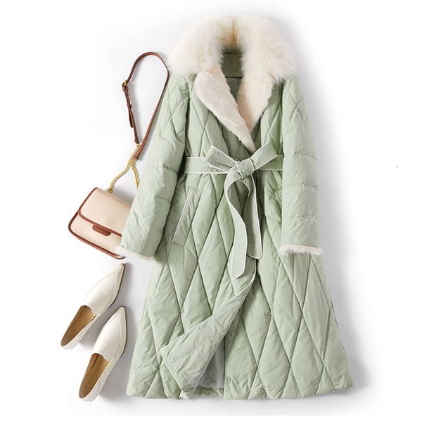 2021 new real fox winter women 90% white duck down coat mink fur collar female long feather puffer jacket overcoat, Black
2021 new real fox winter women 90% white duck down coat mink fur collar female long feather puffer jacket overcoat, Black