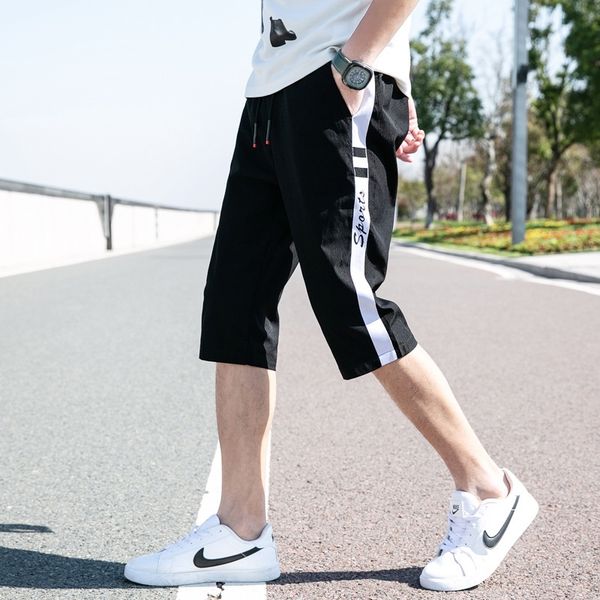 yqagm five-point summer sports shorts shortsleisure pants men's straight loose large shorts beach seven-point middle and trendy breeche, Blue 
yqagm five-point summer sports shorts shortsleisure pants men's straight loose large shorts beach seven-point middle and trendy breeche, Blue