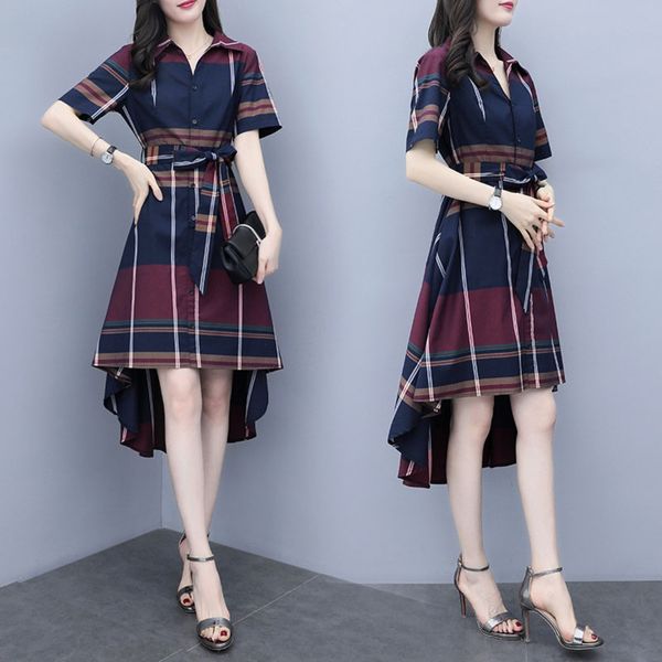 korean style slim dress fit plaid short sleeve summer 2020 new lining skirt irregular dress lace up women's fashion autumn nnuks, Black;gray
korean style slim dress fit plaid short sleeve summer 2020 new lining skirt irregular dress lace up women's fashion autumn nnuks, Black;gray