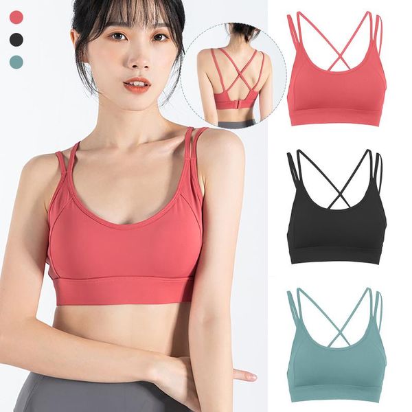 women's breathable sports bra all-in-one slim back women yoga crop sports bra solid color fitness running vest underwear, White;black
women's breathable sports bra all-in-one slim back women yoga crop sports bra solid color fitness running vest underwear, White;black