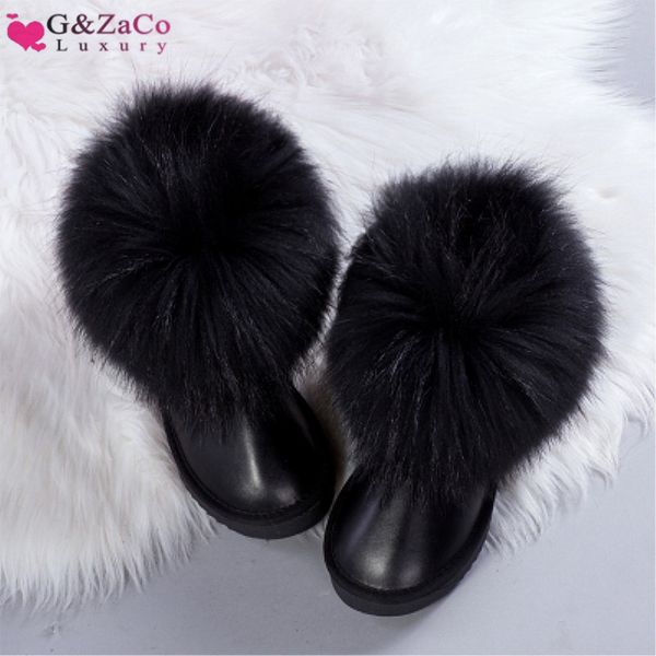 g&zaco luxury natural black fox fur snow boots waterproof cowskin boots ankle boots real fur genuine leather women flat shoes 1026
g&zaco luxury natural black fox fur snow boots waterproof cowskin boots ankle boots real fur genuine leather women flat shoes 1026