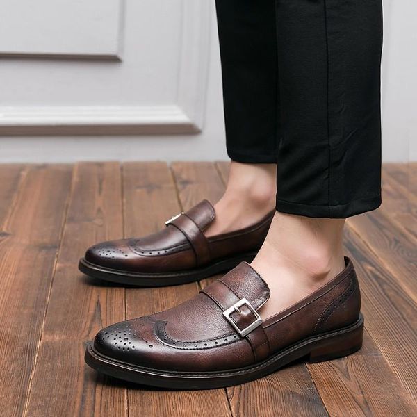 mens british bullock carved genuine leather business autumn new brand buckle round toe slip on comfort male dress shoes, Black
mens british bullock carved genuine leather business autumn new brand buckle round toe slip on comfort male dress shoes, Black