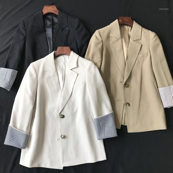 women's coat three-dimensional tailoring hand-stitched thin curled sleeves casual suit jacket women1, White;black
women's coat three-dimensional tailoring hand-stitched thin curled sleeves casual suit jacket women1, White;black