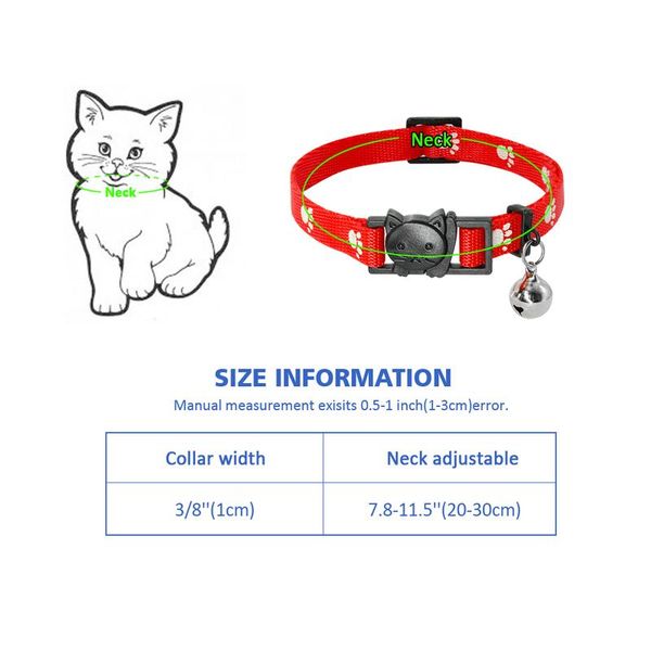4pcs/lot quick release cat collar nylon safety breakaway cat kitten collars with bell for small pets cats dogs mixed wmtfdx
4pcs/lot quick release cat collar nylon safety breakaway cat kitten collars with bell for small pets cats dogs mixed wmtfdx