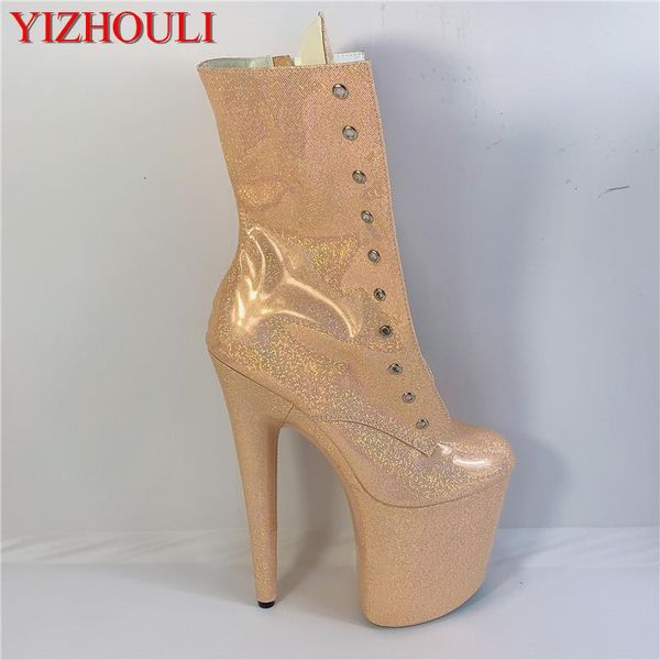 20 cm stiletto heels, 8 inch pole dancing boots, shiny upper model party stage, high-heeled ankle boots, Black
20 cm stiletto heels, 8 inch pole dancing boots, shiny upper model party stage, high-heeled ankle boots, Black