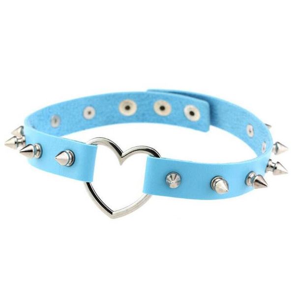 2020cool punk goth rivet heart choker necklace on neck metal love leather chocker adjustable fashion necklaces jewelry f jllpfw, White 
2020cool punk goth rivet heart choker necklace on neck metal love leather chocker adjustable fashion necklaces jewelry f jllpfw, White