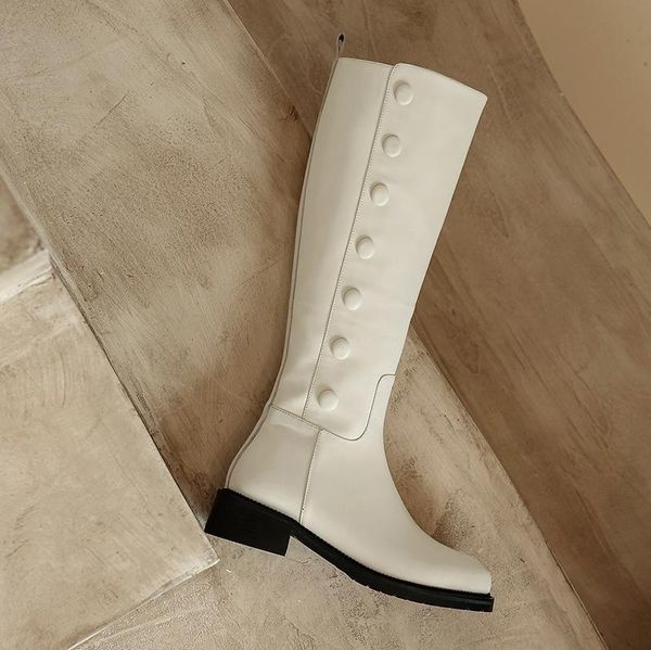 genuine leather med heels boots knee high boots button round toe shoes woman side zipper party casual basic women pumps, Black
genuine leather med heels boots knee high boots button round toe shoes woman side zipper party casual basic women pumps, Black