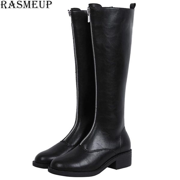 rasmeup leather front zipper women's winter boots 2020 fashion brand style women flat long boot ladies warm shoes plus size, Black
rasmeup leather front zipper women's winter boots 2020 fashion brand style women flat long boot ladies warm shoes plus size, Black