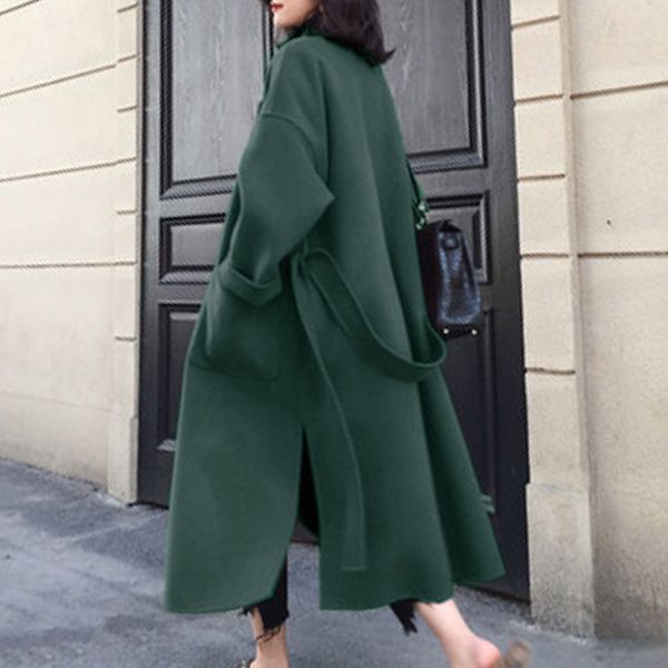 long wool blends coats winter fall 2020 women woolen coat fashion office lace up beige outwear oversize plain 5 colors overcoatx1020, Black
long wool blends coats winter fall 2020 women woolen coat fashion office lace up beige outwear oversize plain 5 colors overcoatx1020, Black