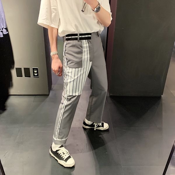 2021 New You'll See Patchwork Personality... Loose Stripes Nine-point Suit Suit... Casual Men's Korean Fashion Version Pants. 1Y2J, Black
2021 New You'll See Patchwork Personality... Loose Stripes Nine-point Suit Suit... Casual Men's Korean Fashion Version Pants. 1Y2J, Black