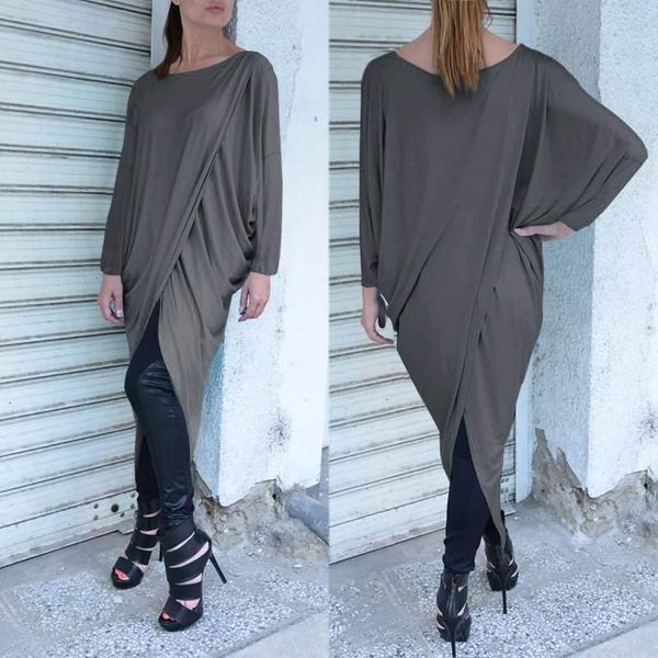 celmia сплошной цвет женщины chic вязаные асимметричный длинные топы bat рукавом плиссированные блузы дряблая повседневный плюс размер blusa, White
celmia сплошной цвет женщины chic вязаные асимметричный длинные топы bat рукавом плиссированные блузы дряблая повседневный плюс размер blusa, White