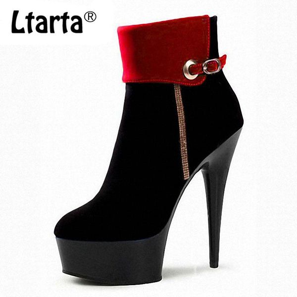 ltarta women platform boots nightclub super high heels 15cm barrel short boots slicing velvet women's lyp-c-099-2, Black
ltarta women platform boots nightclub super high heels 15cm barrel short boots slicing velvet women's lyp-c-099-2, Black
