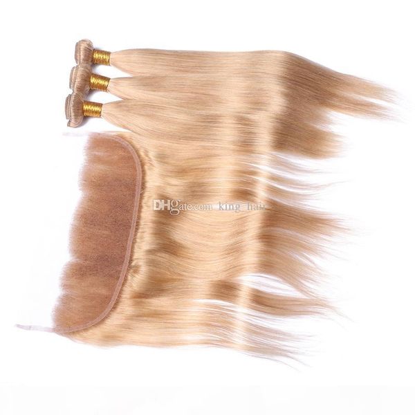 strawberry blonde #27 ear to ear lace full lace frontal with hair bundles silky straight hair weaves with lace frontals, Black 
strawberry blonde #27 ear to ear lace full lace frontal with hair bundles silky straight hair weaves with lace frontals, Black