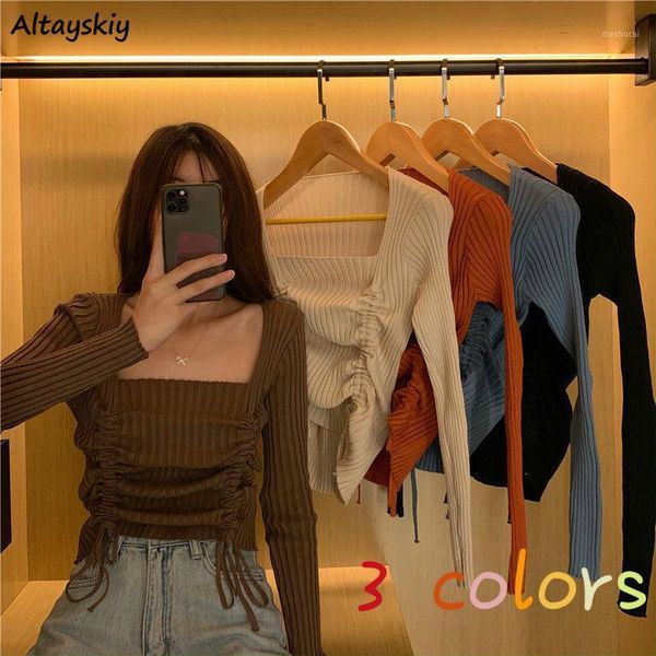 sweaters women plus size popular brown cropped square collar knitted solid chic 2020 new fashion female ins pullover casual1, White;black
sweaters women plus size popular brown cropped square collar knitted solid chic 2020 new fashion female ins pullover casual1, White;black