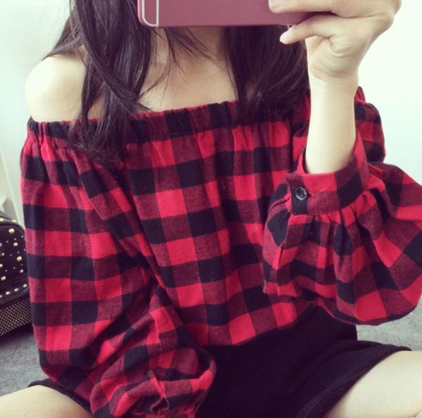new korean one line collarshoulder lantern sleeve sleeve t- plaid pullover shirt t-shirt for women z6fqc, White
new korean one line collarshoulder lantern sleeve sleeve t- plaid pullover shirt t-shirt for women z6fqc, White