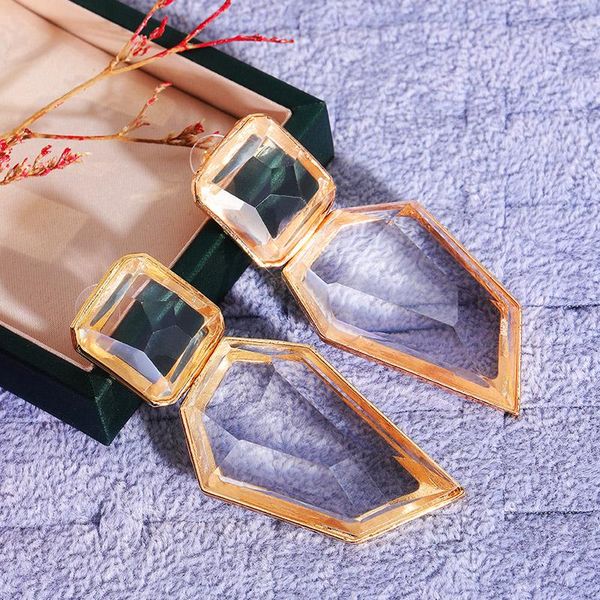 Huitan Hyperbole Geometric Shape Earrings for Women Cocktail Party Transparent Red with Gold Foil Design Lady Statement Earrings, Silver
Huitan Hyperbole Geometric Shape Earrings for Women Cocktail Party Transparent Red with Gold Foil Design Lady Statement Earrings, Silver
