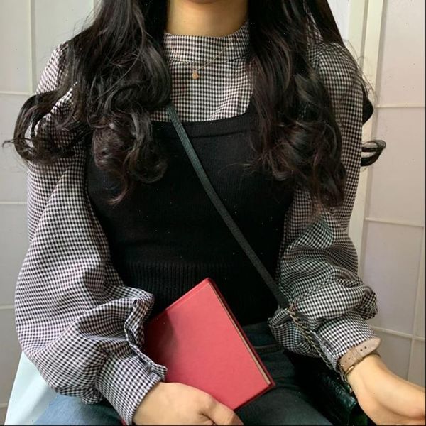 women elegant sets half turtleneck lantern long sleeve plaid pullover blouse slim knitted short vest 2021 fahsion suits, White
women elegant sets half turtleneck lantern long sleeve plaid pullover blouse slim knitted short vest 2021 fahsion suits, White