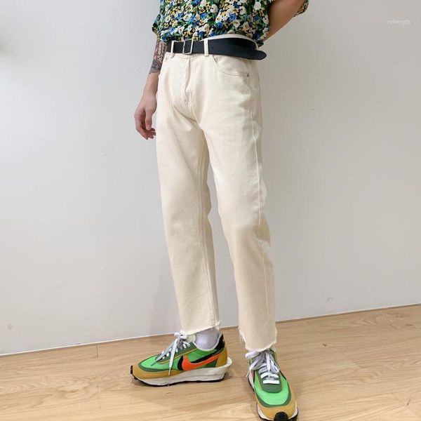 straight ankle length denim pants streetwear vintage fashion jeans pant japan korea broken hem casual men male women mid1, Blue
straight ankle length denim pants streetwear vintage fashion jeans pant japan korea broken hem casual men male women mid1, Blue