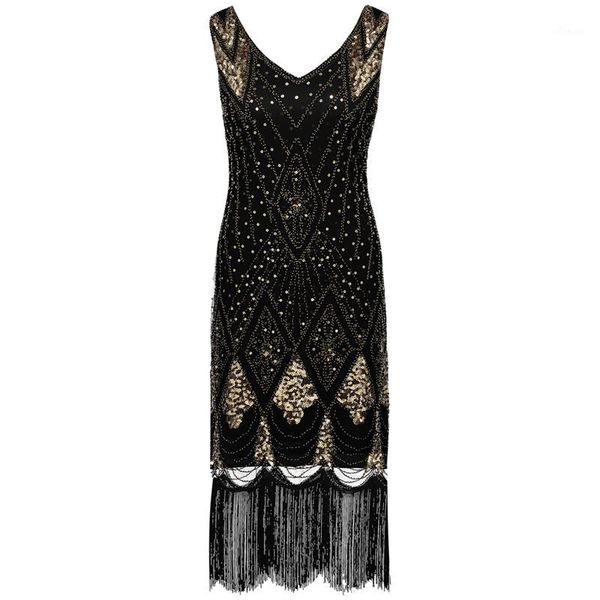 women 1920s gatsby charleston inspired sequin fringe flapper dress beaded art deco dress v-neck sleeveless long party costume1, Black;gray
women 1920s gatsby charleston inspired sequin fringe flapper dress beaded art deco dress v-neck sleeveless long party costume1, Black;gray