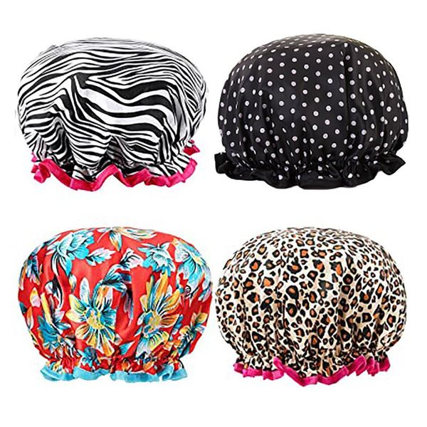 4-piece double-layer waterproof shower cap, effectively preventing hair from getting wet during bathing
4-piece double-layer waterproof shower cap, effectively preventing hair from getting wet during bathing