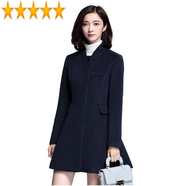 women's wool & blends coat woolen woman's long women fashion clothing winter jacket coats woolens overcoat casaco feminino kj301, Black
women's wool & blends coat woolen woman's long women fashion clothing winter jacket coats woolens overcoat casaco feminino kj301, Black