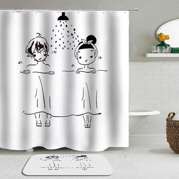 2pcs/set men/women shower illustration shower curtains set bathroom waterproof cloth + non-slip mat toilet bathroom home decor
2pcs/set men/women shower illustration shower curtains set bathroom waterproof cloth + non-slip mat toilet bathroom home decor