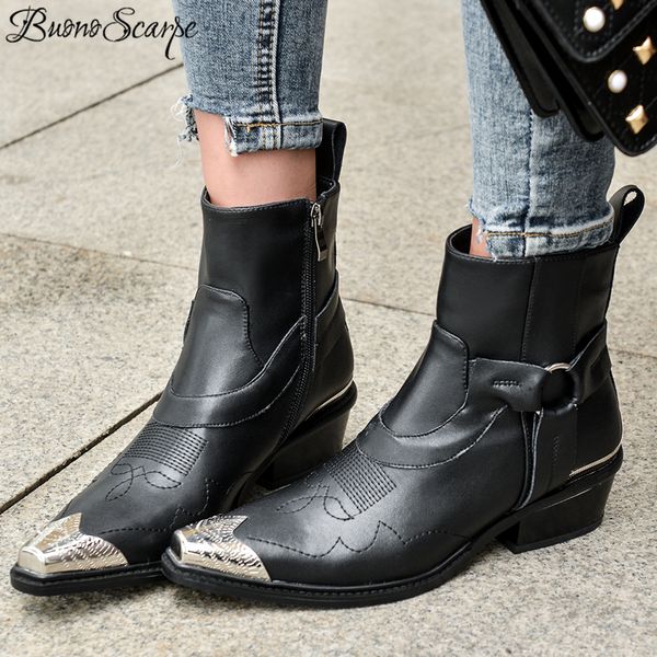 металл toe женщины ботильоны punk black western short botas mujer вышивание ремень кожаный сапоги мотоцикла пинетки
металл toe женщины ботильоны punk black western short botas mujer вышивание ремень кожаный сапоги мотоцикла пинетки