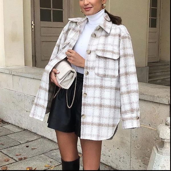 vintage women soft tweed shirts 2021 autumn winter fashion ladies elegant loose blouses streetwear girls oversize outwear, White
vintage women soft tweed shirts 2021 autumn winter fashion ladies elegant loose blouses streetwear girls oversize outwear, White