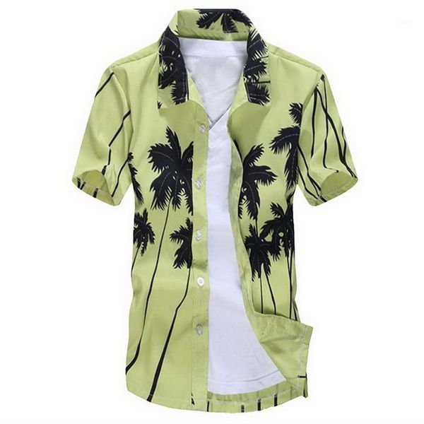 2020 new casual men short sleeve shirt summer hawaiian shirt male men masculina printed beachwear shirts plus size s-5xl1, White;black 
2020 new casual men short sleeve shirt summer hawaiian shirt male men masculina printed beachwear shirts plus size s-5xl1, White;black
