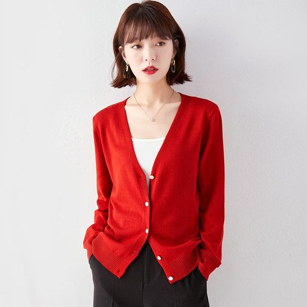 women's knits & tees 2021 autumn women clothes korean long-sleeved sweater jacket female v-neck knit sweaters cardigan femme lxr1203, White
women's knits & tees 2021 autumn women clothes korean long-sleeved sweater jacket female v-neck knit sweaters cardigan femme lxr1203, White
