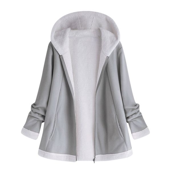 women's autumn jacket winter warm solid plush hoodie coat fashion pocket zipper long sleeves outwear manteau femme plus size 5xl y20010, Black;brown
women's autumn jacket winter warm solid plush hoodie coat fashion pocket zipper long sleeves outwear manteau femme plus size 5xl y20010, Black;brown