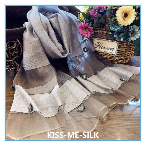 scarves kms spring and autumn high-grade silk hand-embroidered scarf dual-purpose oversized sun shawl 195*70cm, Blue;gray
scarves kms spring and autumn high-grade silk hand-embroidered scarf dual-purpose oversized sun shawl 195*70cm, Blue;gray