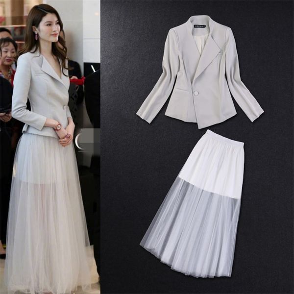 весна 2020 новый костюм, который он sui звезда тот же темперамент небольшой костюм сетки платье платье девушка 9763 qgsv1, Gray 
весна 2020 новый костюм, который он sui звезда тот же темперамент небольшой костюм сетки платье платье девушка 9763 qgsv1, Gray