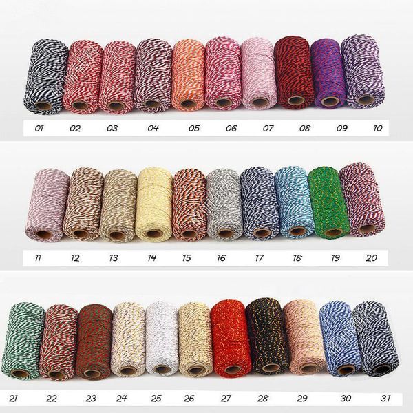 100m/roll 2mm colorful cotton cord rope twine string diy sewing thread handmade twisted artisan string decoration craft supplies1, Black;white
100m/roll 2mm colorful cotton cord rope twine string diy sewing thread handmade twisted artisan string decoration craft supplies1, Black;white