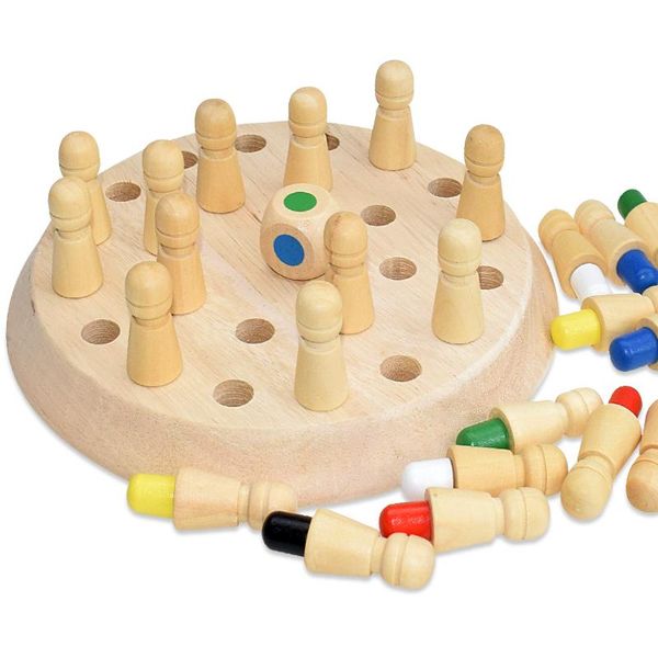 Kids Memory Chess Game Wooden Match Stick Party Game Educational Color Cognitive Ability Funny Puzzle Toys Board Games