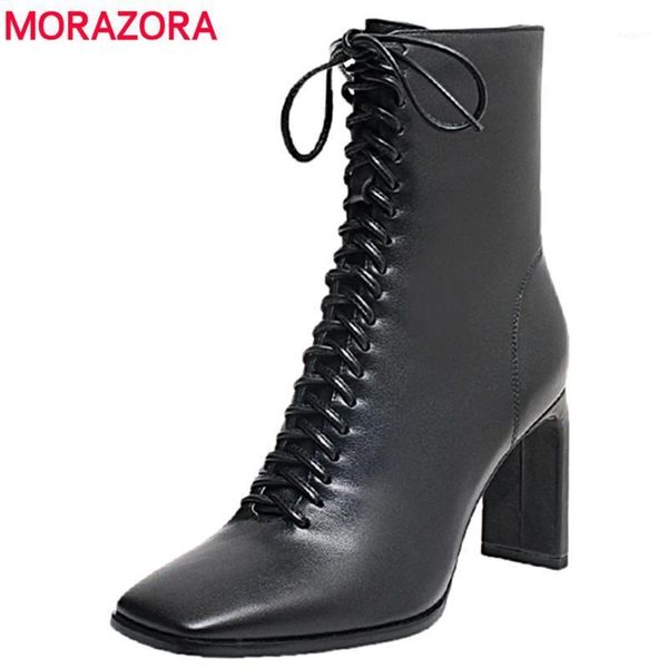 boots morazora 2021 autumn winter genuine leather women lace up cowgirls high heels ladies ankle for footwear female1, Black
boots morazora 2021 autumn winter genuine leather women lace up cowgirls high heels ladies ankle for footwear female1, Black