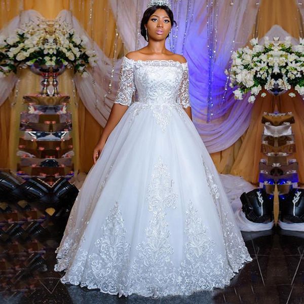 2021 new half-sleeve elegant plus size wedding gown off shoulder rentals to africa dress jymd, White
2021 new half-sleeve elegant plus size wedding gown off shoulder rentals to africa dress jymd, White